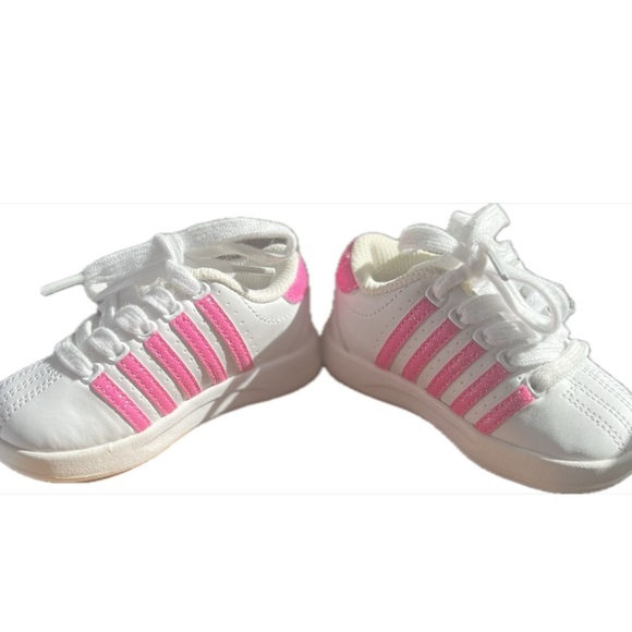 K Swiss Classic Toddler Pink and White Girl Sneaker Shoes - Picture 1 of 7